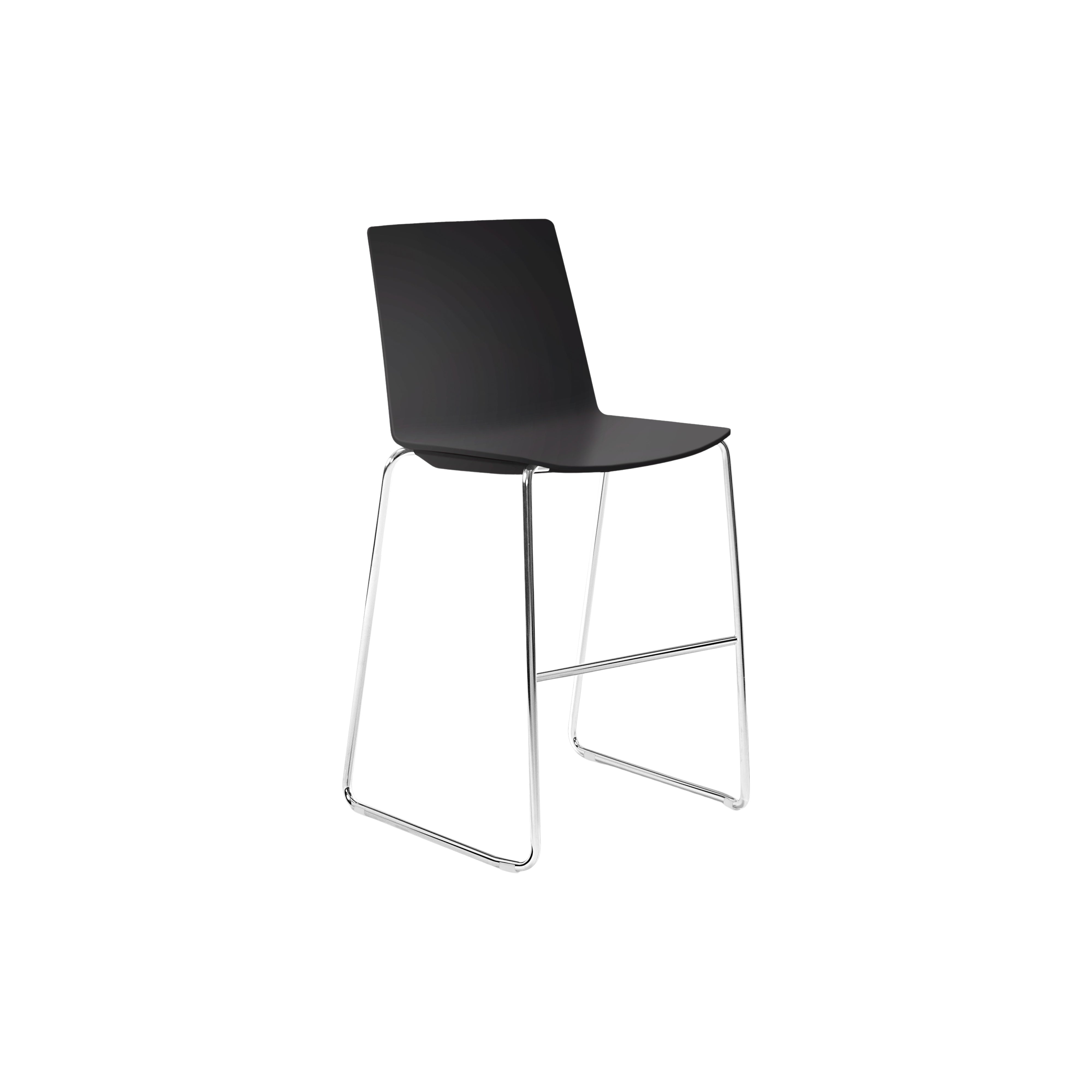 Jubel Stool 66 Chrome Sled Black Shell