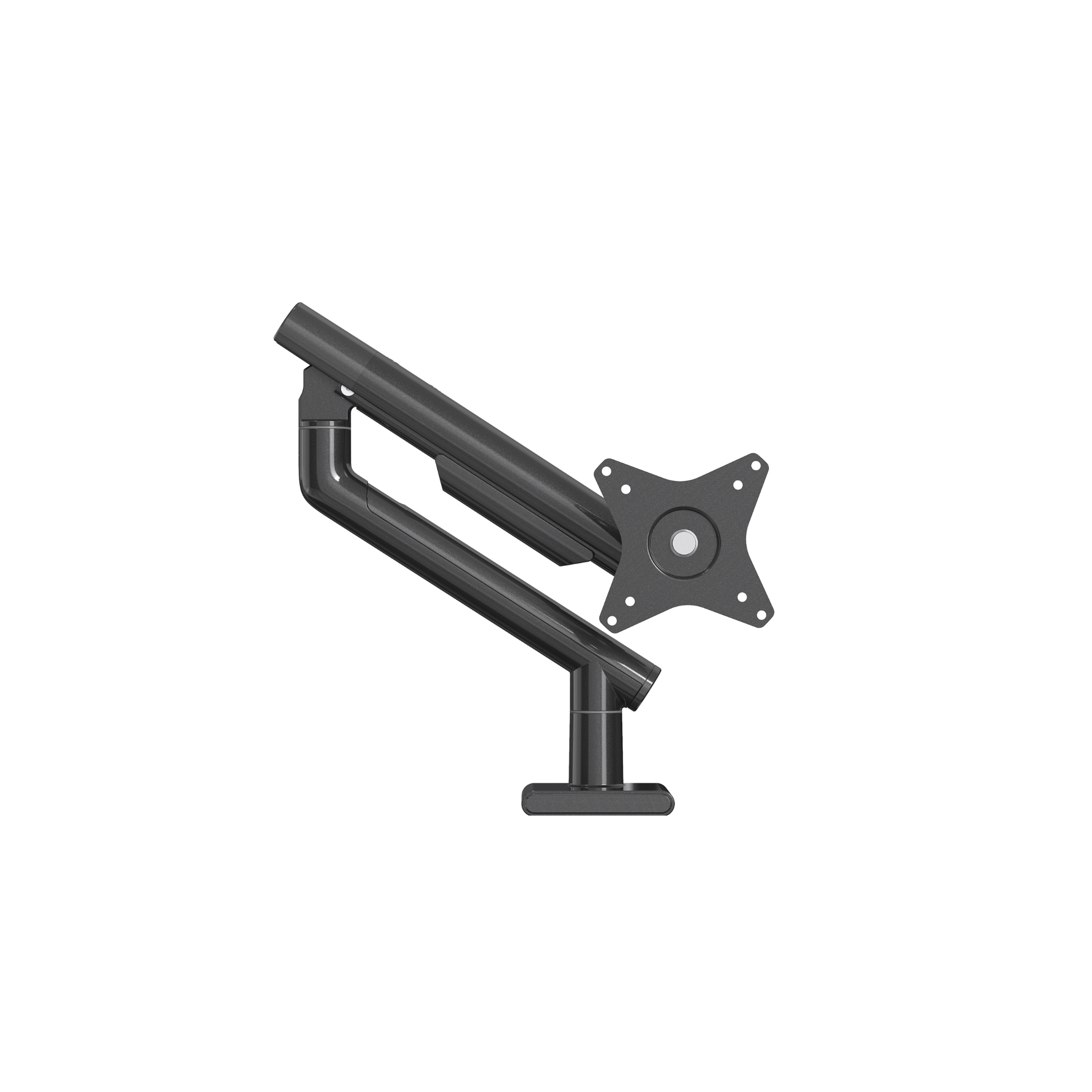 Black Valor monitor arm stand on a white background