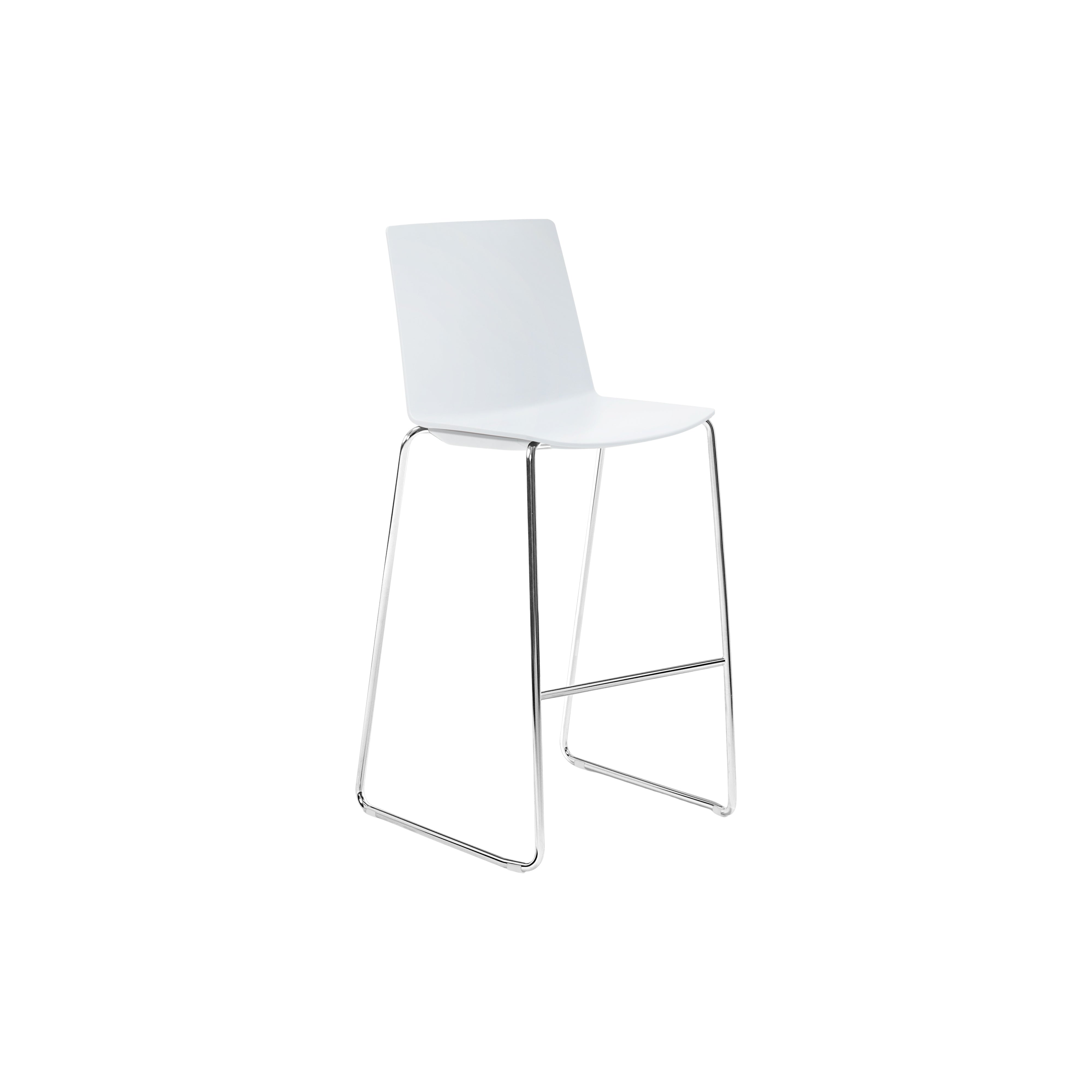 Jubel Stool 76 Chrome Sled White Shell