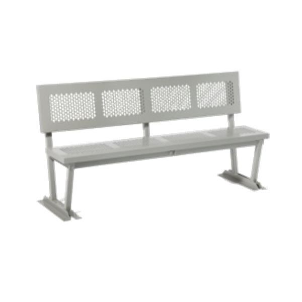 Seaside Aluminium Bench with Backrest