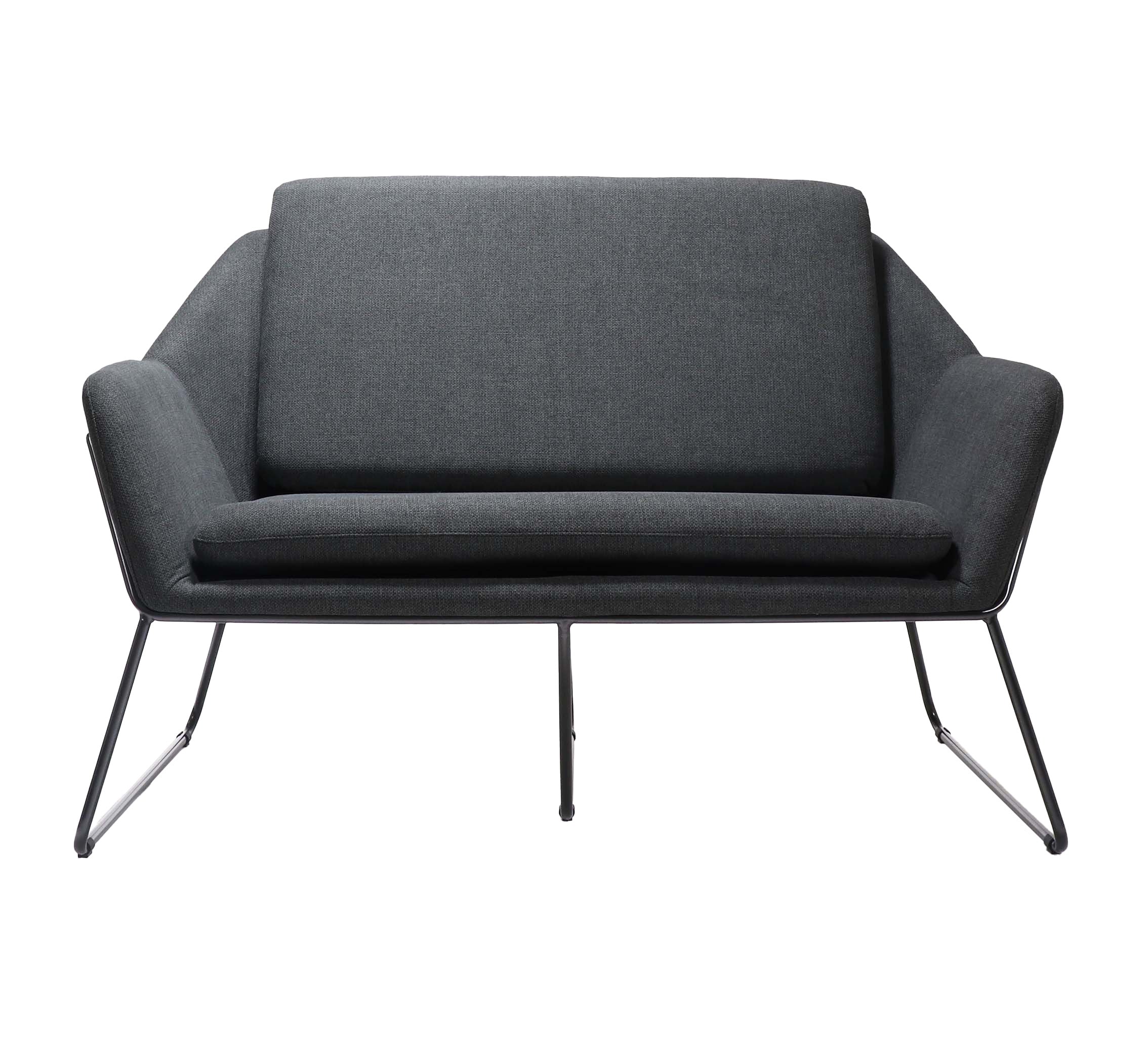 Cardinal Two Seater Arm Chair - Charcoal 457 Fabric