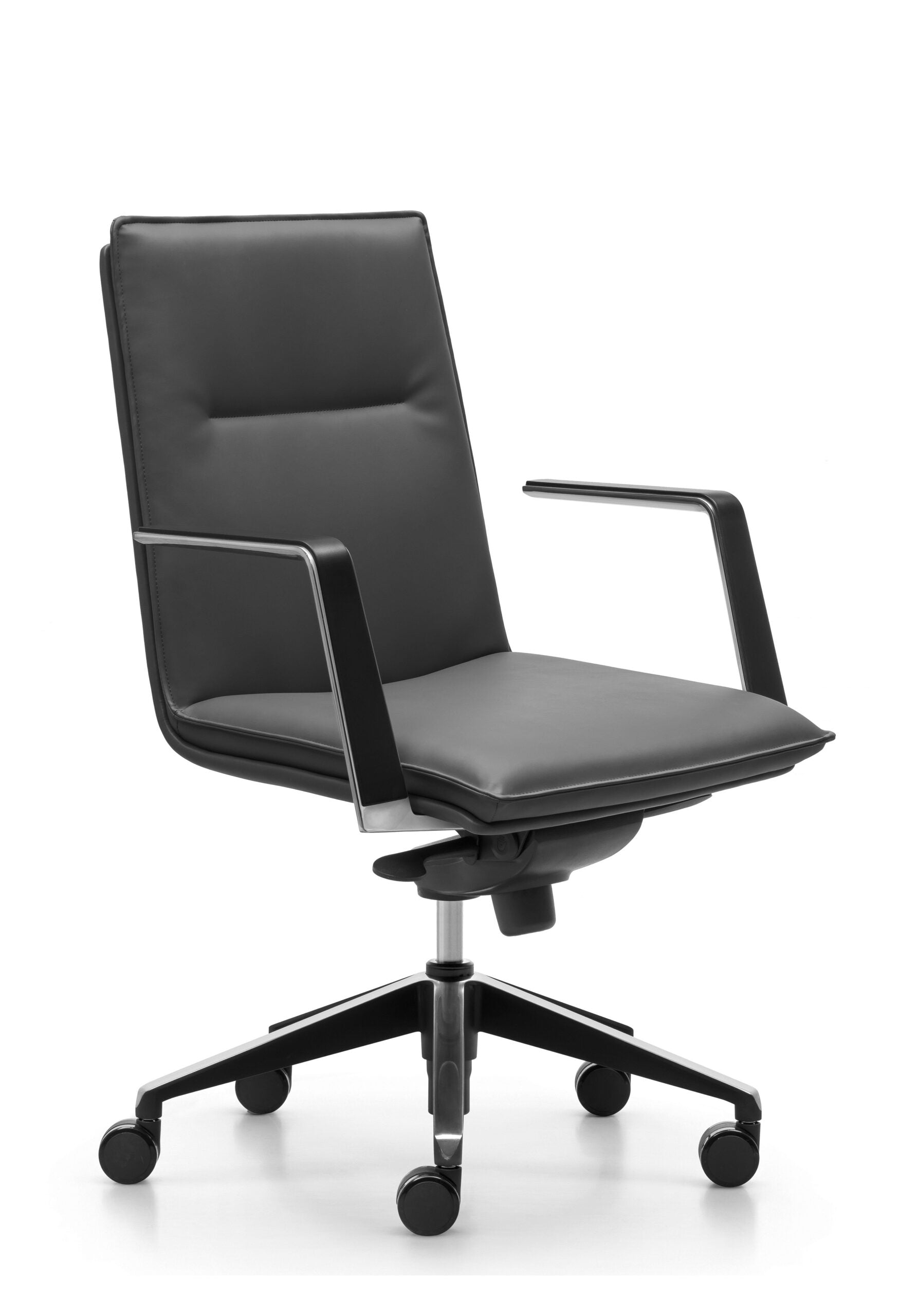 Mirage Medium Back Executive Chair - Black Leather